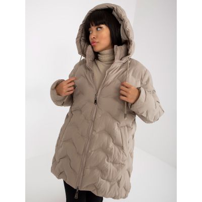 4. Beige down winter jacket with hood (NM-KR-P22-6632-62.00P)
