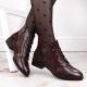 9. Filippo W PAW478B brown patent leather ankle boots with insulated crocodile skin
