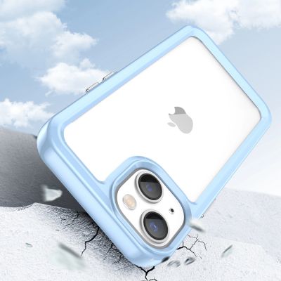 3. Outer Space Case iPhone 14 Plus hard cover with gel frame blue
