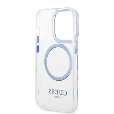 7. Guess GUHMP14XHTRMB iPhone 14 Pro Max 6.7" blue/blue hard case Metal Outline Magsafe