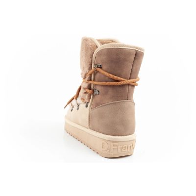 14. D.Franklin women's winter snow boots, fashionable fur lining, brown beige high