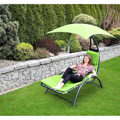 8. BERGAMO DECHAIR WITH UMBRELLA 200x125x180CM LIME
