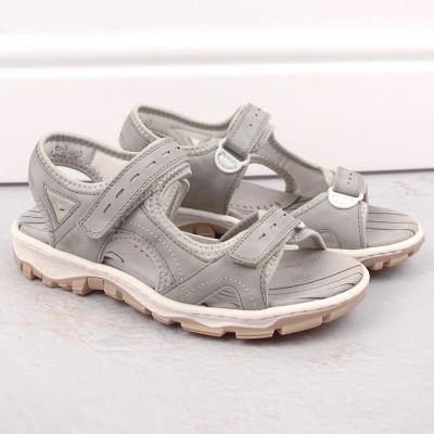 6. Comfortable Rieker W RKR674 sandals gray