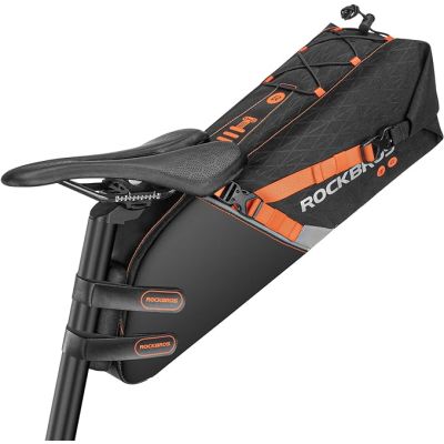 Rockbros bicycle saddle bag black-orange