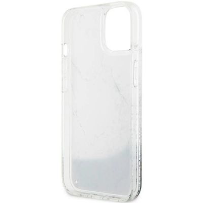 7. Guess Liquid Glitter Marble case for iPhone 14 - white