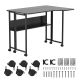 13. MACLEAN FOLDABLE DESK / TABLE MACLEAN, BLACK, MOBILE 100X73CM, MAX. 50KG, ANGLED, L-SHAPED, MC-126 L/B MC-126 L/B