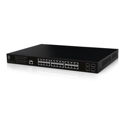 2. LevelOne GB/L2 Managed PoE+ Switch 28-Port 19" 390W 1Gbps