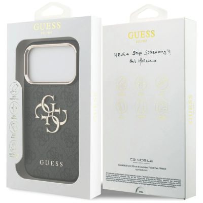 8. Guess 4G Big 4G Classic Logo Case for iPhone 17 Pro - Black and Gold