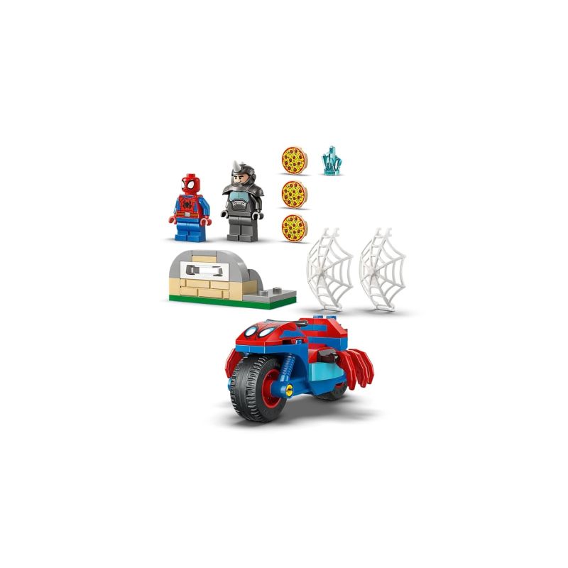 6. LEGO Marvel Spiderman 11206 Spidey on a Motorcycle vs. Rhino