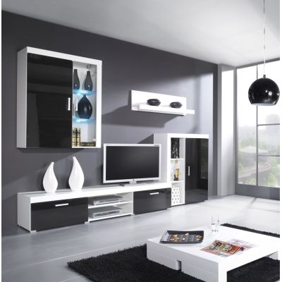 2. SAMBA hanging display cabinet (Unit 4) white/black gloss