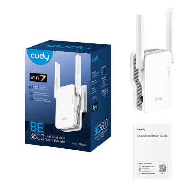 5. Cudy RE3600 Mesh Wi-Fi System Dual-band (2.4 GHz/5 GHz) Wi-Fi 7 (802.11be) White 1 Outdoor
