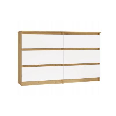 M6 MALWA CHEST OF DRAWERS 120CM 6 DRAWERS ART/WHITE SET
