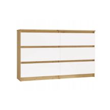 M6 MALWA CHEST OF DRAWERS 120CM 6 DRAWERS ART/WHITE SET