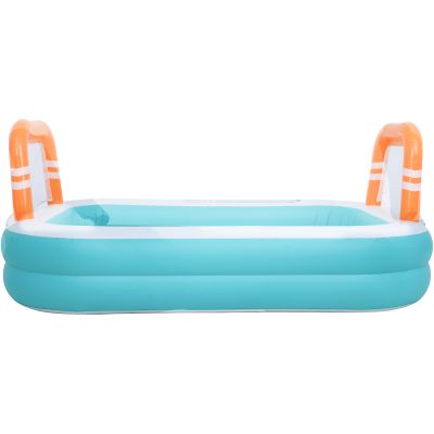 5. FAMILY INFLATABLE POOL RECTANGULAR 2-RING WITH GOALS 258x170x50CM 51471