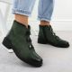 11. Green Women’s Suede-Look Lined Ankle Boots M.Daszyński SA252-4