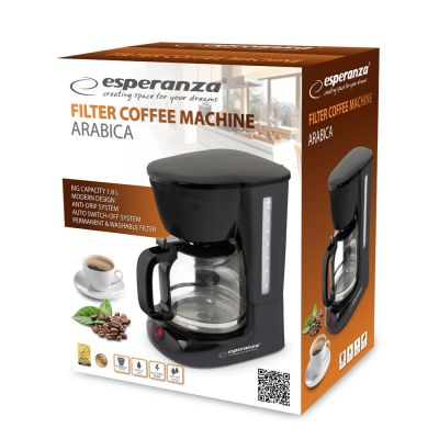8. Esperanza Arabica EKC005 drip coffee machine (950W; black)