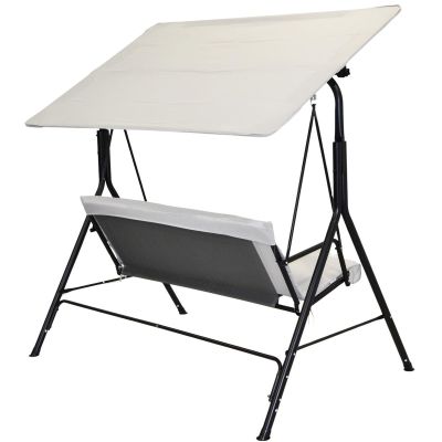11. 3-SEATER GREY GARDEN AND BALCONY SWING