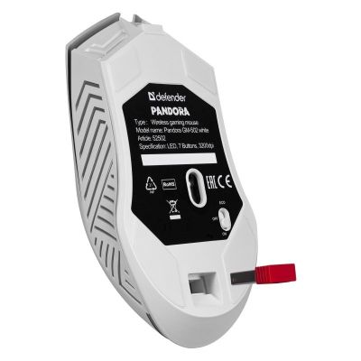 4. Defender Wireless Mouse Pandora GM-502 RF 3200DPI 7P White 52502