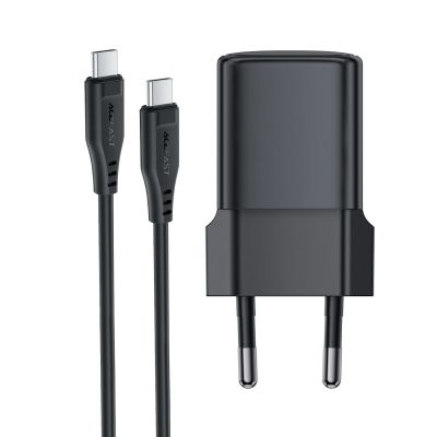 6. Acefast A118 30W GaN USB-C Wall Charger with USB-C - USB-C Cable 1.2m - Black