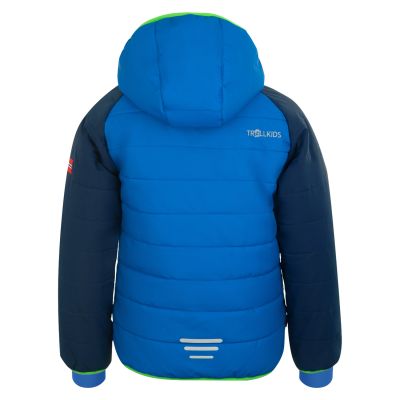 2. Trollkids Kids Hafjell Snow Jacket PRO Waterproof Blue Children’s Winter Jacket with Hood (514-100)