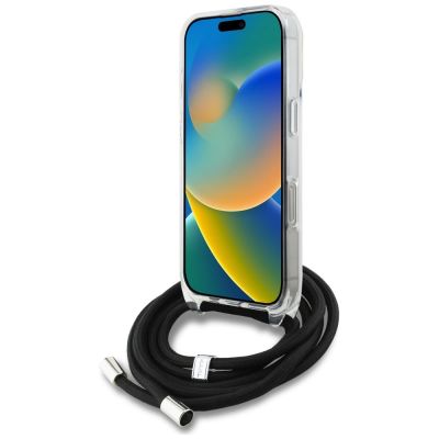 4. Karl Lagerfeld IML Crossbody Karl&Choupette Head Case for iPhone 16 Pro Max - White