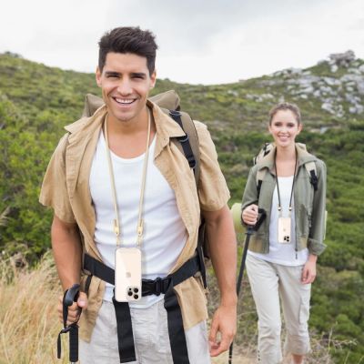 6. Tech-Protect FlexAir Chain MagSafe Case for iPhone 16 Pro Max - Clear + 2 Lanyards (Black and Taupe)