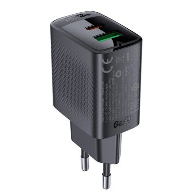 Acefast A78 Charger Network GaN USB-A / USB-C PD 20W - Black