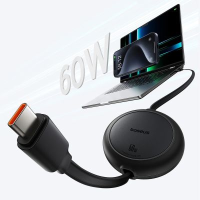 3. Baseus Free2Pull 60W USB-C Retractable Cable - USB-C 1m - Black