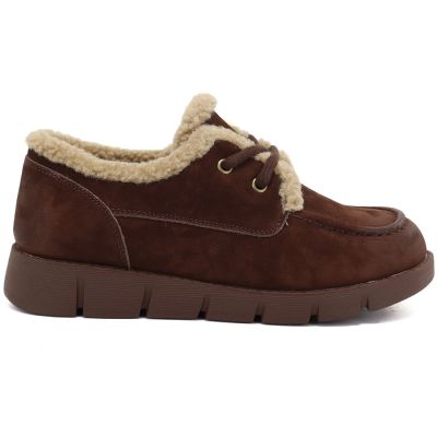 6. Brown leather shoes lined with sheepskin, Vinceza FIO27-67022