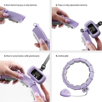 4. Hula hoop HMS HHM14 with magnets, weight and counter purple