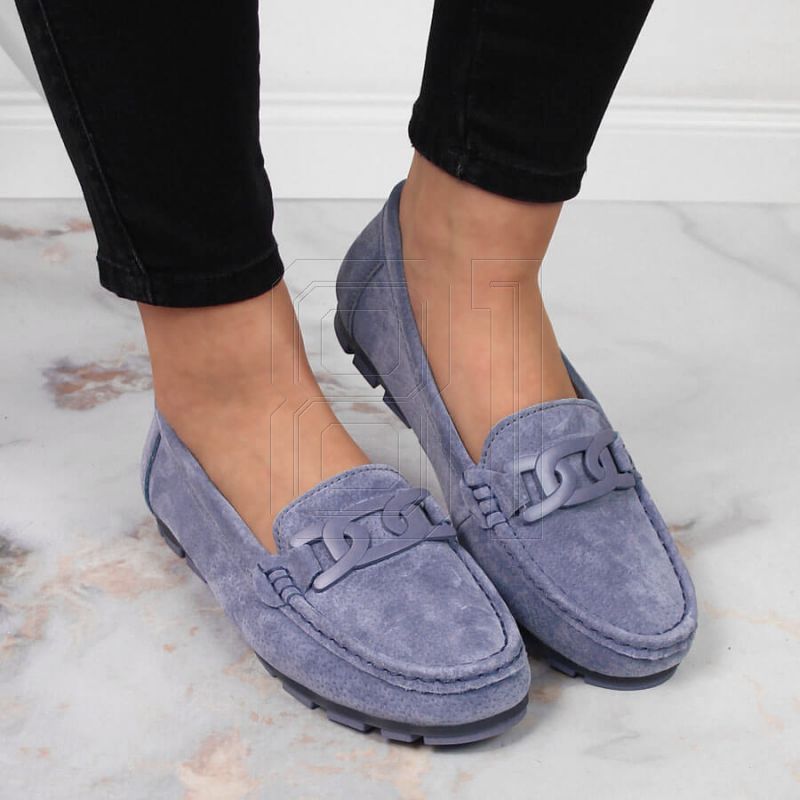 12. Blue leather loafers Filippo W