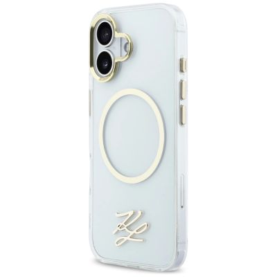 2. Karl Lagerfeld IML KL Script Logo MagSafe Case for iPhone 17 - Transparent
