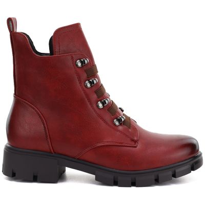 2. Women's insulated red worker boots M.Daszyński MR23123