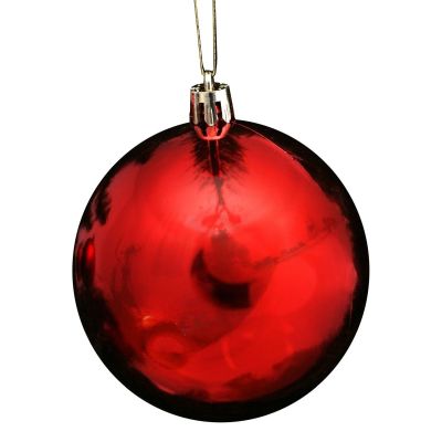 34. DECORATIVE PLASTIC BAUBLE SAFE 9 PCS DIA 60MM RED