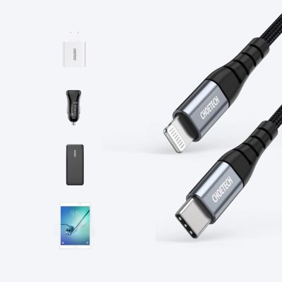 14. Choetech IP0041 USB-C / Lightning MFi 480Mb/s 3A 2 m cable - black