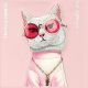 7. Nimmy Glasses Cool Cat Case for iPhone 16 Pro - Pink