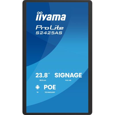 2. iiyama ProLite S2425AS-B1P Flat Panel Digital Signage 60.5 cm (23.8") LCD Wi-Fi 500 cd/m2 Full HD Black Built-in Processor Android 24/7