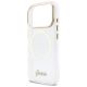 6. Guess IML Glitters Script Strap MagSafe Case for iPhone 17 Pro - Clear