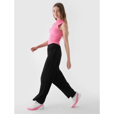 2. Women's 4F 4FRAW24TTROF1352-20S Velour Wide Leg Sweatpants