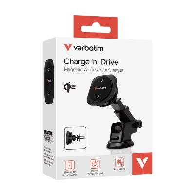 2. Verbatim Charge 'n' Drive Qi2 Smartphone Black USB Wireless Charging Fast Charging Automatic