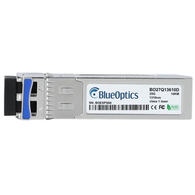 Compatible Cisco SFP-25G-LR BlueOptics SFP28 transceiver, LC-Duplex, 25GBASE-LR, single-mode fiber, 1310nm, 10KM, DDM, 0°C/+70°C