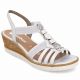 4. Women's wedge sandals with elastic bands silver Remonte R6264-92
