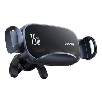 2. Baseus LightChaser BS-CM029 car holder with triple coil inductive charger - black