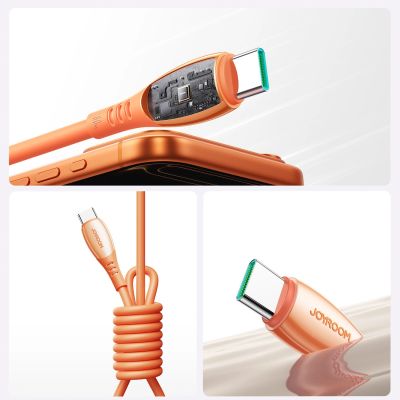 10. Joyroom S-A59 Vibrant Series 60W USB-C - USB-C Cable 1.2m - Orange