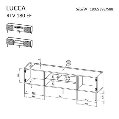 4. TV cabinet EF LUCCA 180x40x59 black
