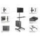 11. Features - Flat Panel Cart / Computer Case - Plastic, Stainless Steel - Screen Size: 43.2-81.3 cm (17"-32") - Freestanding