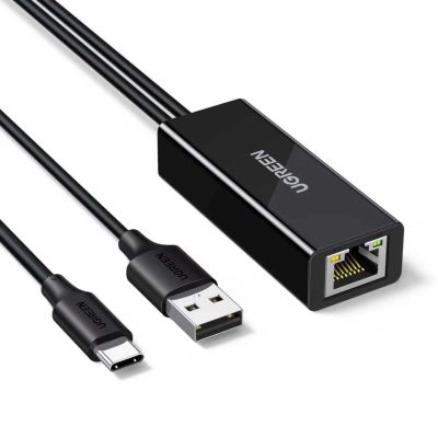 Ugreen USB-C to RJ45 10/100 Mbps Network Adapter - Black