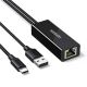 Ugreen USB-C to RJ45 10/100 Mbps Network Adapter - Black