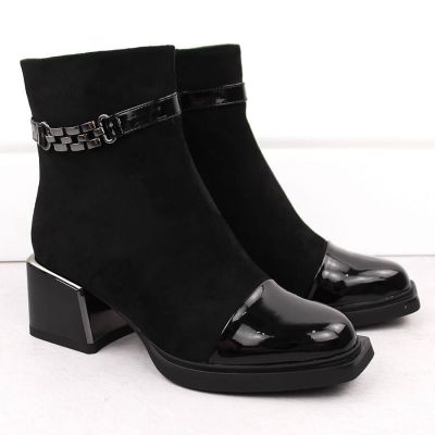 2. D&A S.Barski ankle boots with decorative heel Premium Collection W MR880-018 OLI269A