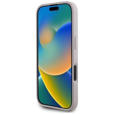 5. Guess Grained Roses Big 4G Logo iPhone 16 Case - Purple